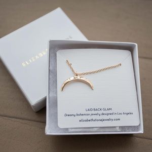 Elizabeth Stone Crescent Moon Necklace 